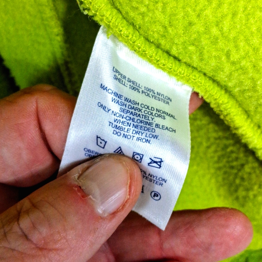 Womens Lands End 10-12 Fleece Chartreuse/Lime Green Jacket Like New - Picture 4 of 12